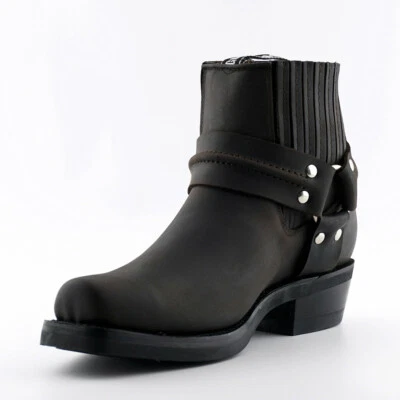 Grinders Renegade Lo Braun Unisex Leder Stiefel Cowboy Western Biker Stiefeletten