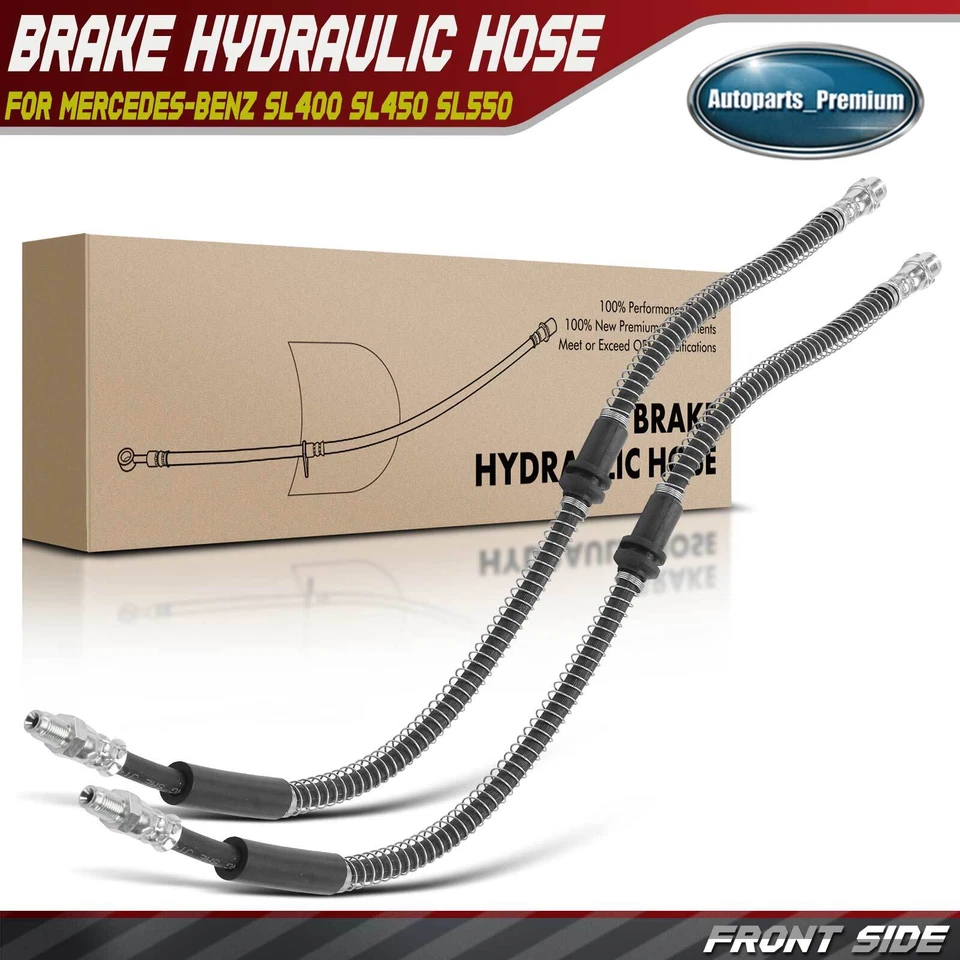 2x Manguera hidráulica de freno delantera izquierda y derecha para Mercedes-Benz SL400 SL450 SL550 Foto 1 de 4