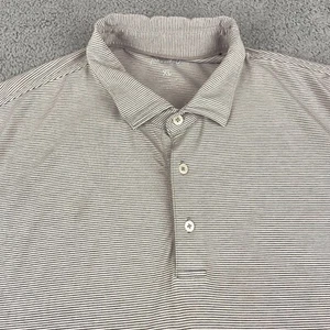 Johnnie O Shirt Mens Extra Large Gray Polo Golf Performance Stretch Golf Striped - Picture 1 of 11