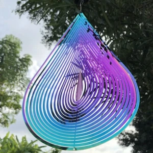 3D Wind Spinner, Mirrored Flowing Metal Wind Spinners for Balcony & Garden Yard - Picture 1 of 1
