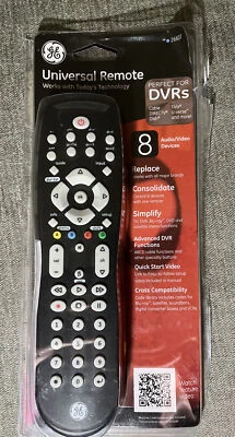New. GE Universal Remote Control/ Perfect For DVRs 8 A/V Devices  - Image 1 of 2