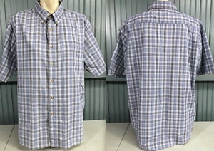 Camisa de vaquero Wrangler occidental resistente a las arrugas mezcla de algodón con botones azul a cuadros XL - Imagen 1 de 7