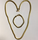 Milor Gold Plated Stainless Steel Snake Chain 24” Necklace & 7.5” Bracelet Set
