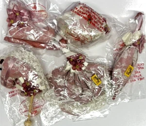 Lot Russ Vintage Victorian Style Soft Christmas Ornaments Decorations White Pink - Picture 1 of 12