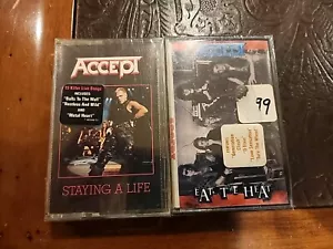 Set Of 2 Accept Seales Cassettes Eat The Heat Staying A Life 1 Has Ceacked Case - Picture 1 of 6