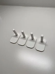 4-Peck  White Color Adhesive Hooks Stick On Wall Sticky Towel/Coat Hanging Hook - Picture 1 of 3