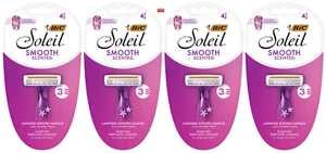 Bic Soleil Shavers Razors Lavender Scented Handles 3 Blades, 4 Ct-Lot of 4=16 Ct - Picture 1 of 2