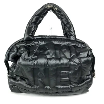 CHANEL 2WAY shoulder bag CocoNeige logo Shoulder Bag Hand Bag Nylon Black - Image 1 of 4