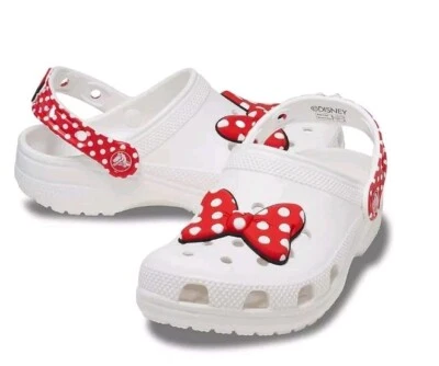 Zueco Crocs Minnie Mouse Clásico Jóvenes Niñas Talla 5 Lunares Rojo Lazo Disney Foto 1 de 4
