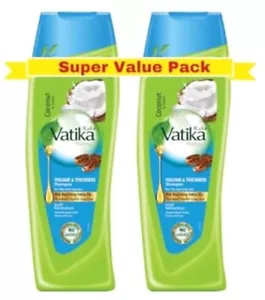 2 X 400ml VATIKA KOKOS & RIZINUS VOLUMEN & DICKES SHAMPOO FÜR DÜNNE & LIM - Bild 1 von 4