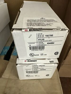 Lot-10  Burndy YA27A5 Two Hole Lug Compress Connector, 3/0 Awg - Image 1 of 2