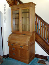 Cylinder Roll Secretary Desk  Bookcase Top with Key - Local Pickup Only!