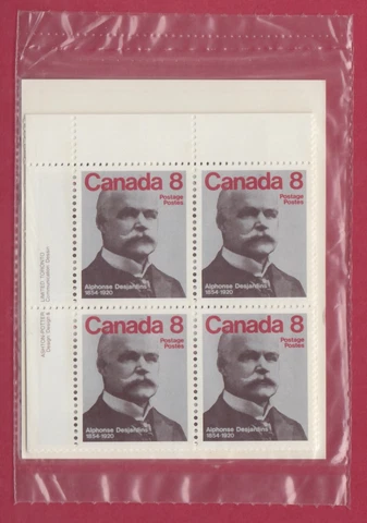 CANADA SEALED PLATE BLOCKS 661 CANADIAN PERSONALITIES - DESJARDINS, SEE DESC Cover