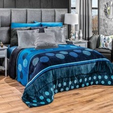 Blue swirls and circles Comforter Luxury Bedding Blanket with sherpa King/Queen