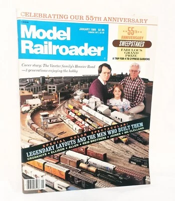 Model Railroader Train Railroading Magazine Jan 1989 55th Anniversary Layouts - Image 1 of 4