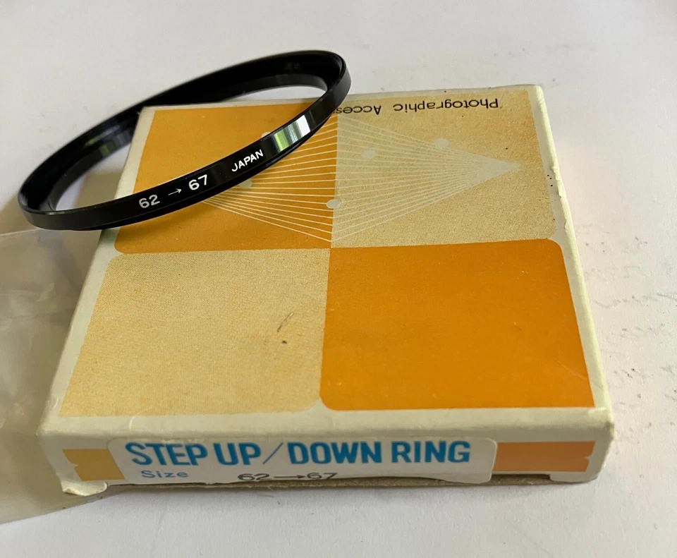 Vintage Ø 62mm to 67mm Step-Up Camera Lens Filter Adapter Ring, Made in Japan - Image 1 of 1