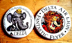 Delta Airlines Button The Official Airline Republican Convention Fantastic Flyer - Bild 1 von 2