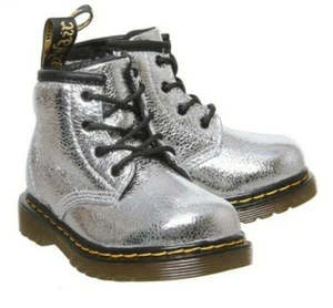 NEU!! Dr. Martens Kleinkind 1460 I Silber Crinkle Metallic Größe UK 3 (EUR 19) - Bild 1 von 12