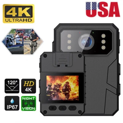 4K 2K Portable Camcorder Mini Police Body Camera HD Video DVR IR Night Cam USA - Image 1 of 4