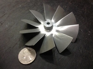 10 blade aluminum cooling fan 3/16 inch mount x 3 1/2 inch x 3/4 wide set screw  - Picture 1 of 5