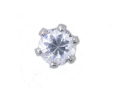 Gravata 3mm redonda branca brilhante CZ zircônia cúbica cor prata EPTT145/5625 - Imagem 1 de 2