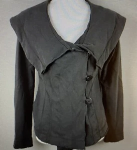 Lucky Brand Sweater Womens Small Gray Button Up Jacket Steampunk Boho Grunge - Picture 1 of 5