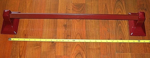 VTG CERAMIC WOOD TOWEL RACK BAR DEEP RED 24" BATHROOM SHOWER ACCESSORY MUD SET Cover