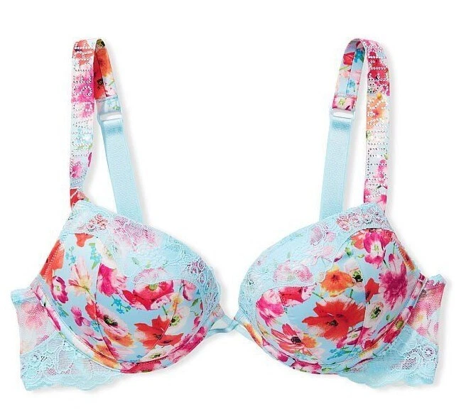 VICTORIAS SECRET VERY SEXY BOMBSHELL ADD 2 CUPS SHINE STRAP SUPER PUSH-UP BRA - Image 1 of 1