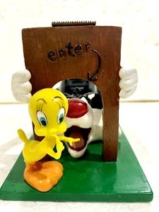 Looney Tunes: Sylvester & Tweety Klebebandabroller/ Statue komplett Warner Bros. - Bild 1 von 6