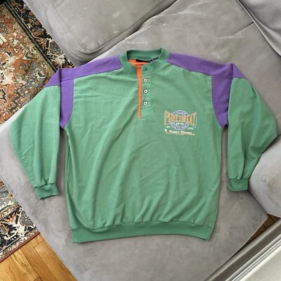 Pullover de Colección Años 90 Pure Sweat Athletic Club 1/4 Botón - Para Hombres XL - Bloque de Color Foto 1 de 4