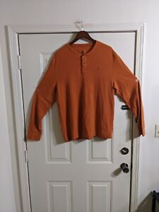Vintage Timberland Herren Wandern orange Thermowaffel Henley Shirt XL schwer/warm. 