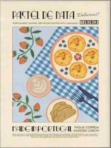 Pastel De Nata Portuguese Pastry Tart ~ Art Deco Unframed Canvas Poster CP67 - Picture 1 of 6