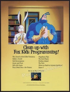 FOX KIDS - Orig. 1995 Trade AD / ADVERT_ The Tick _ Red Planet _ Killer Tomatoes - Picture 1 of 1