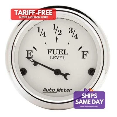 Autometer 1605, One Old Tyme White 2 1/16In Fuel Gauge Ford Performance Parts - Image 1 of 4