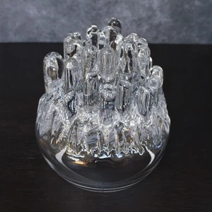 Vintage Kosta Boda Signed Goran Warff Polar Candle Holder Art Glass Sculpture - Picture 1 of 11