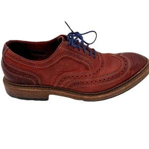 Allen Edmonds Red Leather Wingtip Brogue Oxford Shoes Neumok Boys Men Sz 6 - Picture 1 of 12