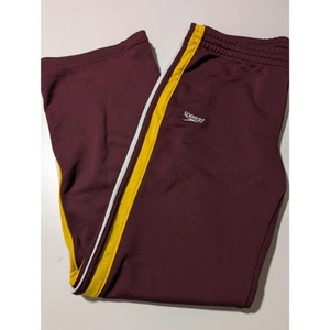 Speedo Size XL Men's Maroon with White and Yellow Stripe Track Sweatpants - Picture 1 of 3