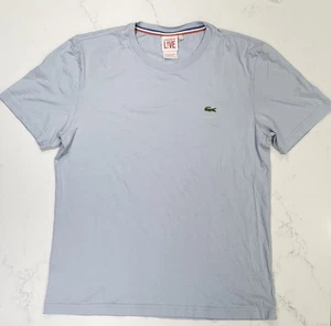 Lacoste Men's T-Shirt Size 5 Light Blue Short Sleeve Crew Neck Regular Fit - Picture 1 of 9
