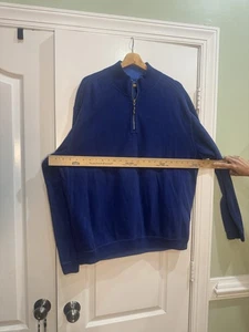 Tommy Bahama Reversible Sweater XL Pullover 1/4 Zip Sweatshirt Royal/light Blue - Picture 1 of 8