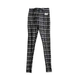 Nike Leggings Women's Size XS Gray White Striped Cotton Blend Athletic Workout - Imagen 1 de 4