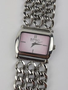 Vtg UNTESTED NOS Women's Buffalo David Bitton Watch Steel Bracelet - Picture 1 of 7