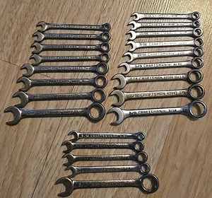 Craftsman SAE & Metric Ignition Midget Combination Wrenches 22 Pcs Pre-owned  - Picture 1 of 7