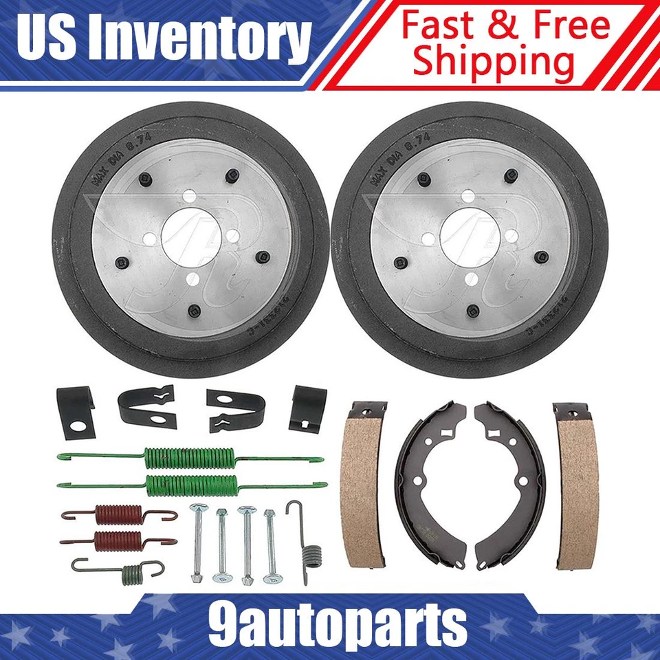 Tambores de freio traseiro e sapatas de freio kit de mola compatível com 1987-1995 Suzuki Samurai - Imagem 1 de 4