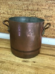 Vintage Williams-Sonoma 9.5" Hammered Copper Stock Pot - 11 3/4 Qt. France - Picture 1 of 8
