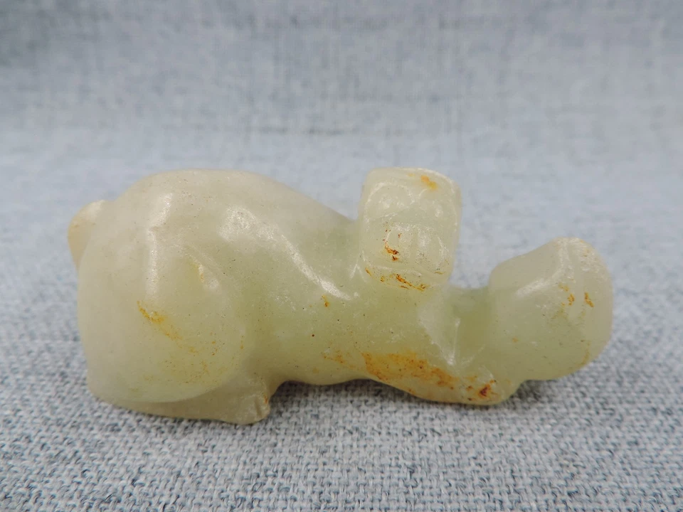 Antique Chinese Hetian Jade Pendant Hand-Carved Lucky Monkey Statue - Image 1 of 4