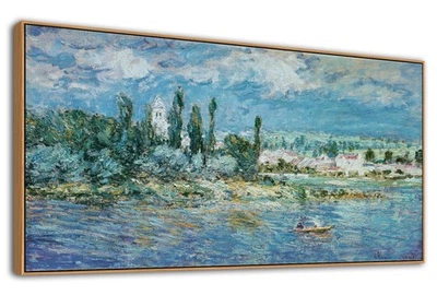 Framed Monet Canvas Wall Art - Landscape with Thunderstorm Fine Art Reproduct... - Image 1 of 4