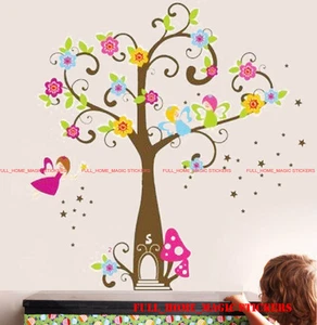 X-Large FAIRY TREE FLOWERS Wall Stickers Art Decal Girls Bedroom Decor Nursery - Picture 1 of 5