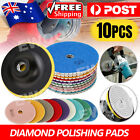 10pcs Diamond Polishing Pads Wet Dry 4" Set For Granite Stone Concrete Marble Oz