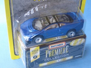 Matchbox Premiere 2 Jaguar XJ 220 blaue Karosserie English Sports 75mm Spielzeug Modellauto - Bild 1 von 2