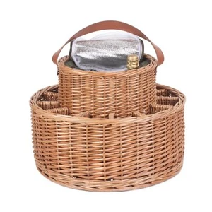Green Tweed Chilled Wicker Garden Party Basket - Picture 1 of 8